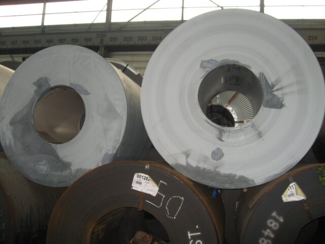 Oxydation sur bobines d’acier.